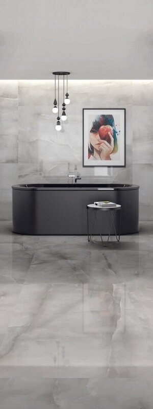 Badezimmerfliesen Serie Soma im Design Blanco 