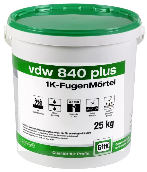 VDW 840 Plus 1K Fugenmörtel, 25 kg (basalt)